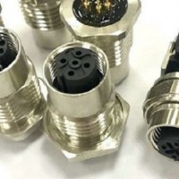 m12焊板式插座3 4 5 6 8 12 17芯pcb電路板直型插座