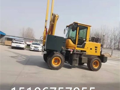波形护栏打桩机 轮式打拔钻一体机 高速公路护栏打桩机图2