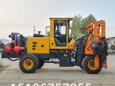 波形护栏打桩机 轮式打拔钻一体机 高速公路护栏打桩机图4
