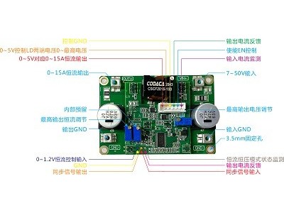 0~15A~50V输出0~50V供电LD铝基板恒流源驱动模块图2