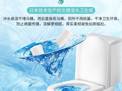 苏州文捷纸卫生纸卷筒纸溶水纸冲水纸厕纸无芯纸2提图4