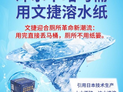 北京文捷溶水卫生纸卷筒纸冲水纸厕纸溶水纸电商装1箱图2