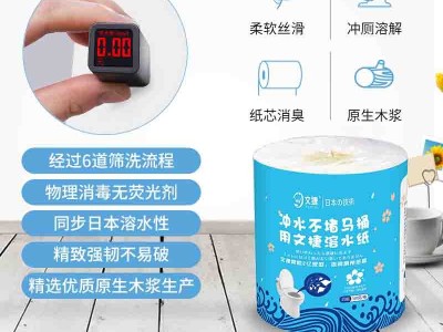 杭州文捷溶水卫生纸卷筒纸冲水纸溶水纸厕纸有芯纸1600克2提图2