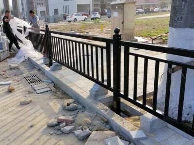 惠州道路交通栏杆定制 马路中间隔离护栏 人行道路侧栅栏安装图2