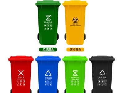供应四川绵阳240升环卫垃圾桶 可挂车加厚型垃圾桶图2