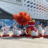 安徽商場外景長折耳兔雕塑 不銹鋼雕塑福袋兔定制