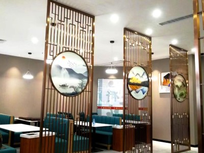 不锈钢异形装饰屏风酒店大堂屏风玫瑰金定制图4