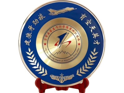 创意金属奖盘锌合金浮雕工艺礼品圆盘退休退伍表彰庆典纪念盘批发图4